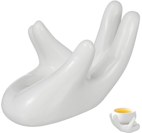 CLISPEED Ceramic Hand SchmuckstäNder Weiß | Vielseitige Tischdeko Und Hochwertige Fotografie Requisite FüR Ringe Ohrringe Und ArmbäNder, Foto-Requisite, Schreibtischdeko