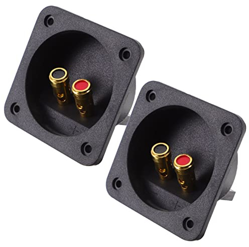 HEALSOPTHY Bornes D'enceintes 3,1 Pouces ø Double Contact Doré, Kit De Connecteur De Fil De Haut-Parleur pour Boîtier De Caisson De Basses, Utilisation Audio, Installation DIY, Couleur Métal Doré