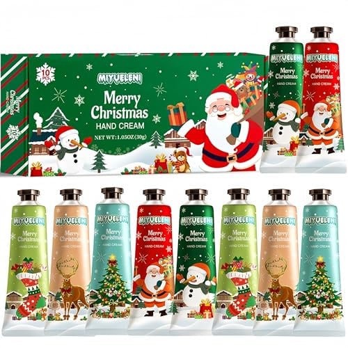 Luthando Handcreme Set, 10 Pack Mini Handcreme Weihnachten | Weihnachtsgeschenke für Frauen Männer, Feuchtigkeitscreme Geschenkset für Sehr Trockene Rissige Hände Fuß Geburtstagsgeschenk