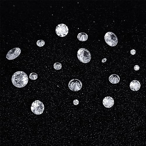 Creatzone 270 Stück transparente kubische Zirkonia, 5 Größen