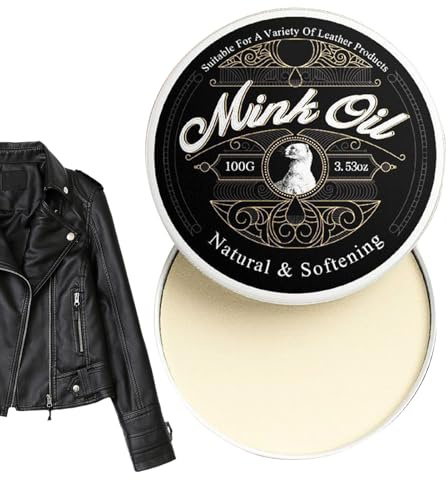 Nerzöl-Lederpflege – Natürliche Lederpflegepaste, Weichmachend & Restaurierend, 100 g Reiniger-Conditioner, Schützt Stiefel, Schuhe & Kleidung, Lederpflegelösung für Möbel & Zubehör