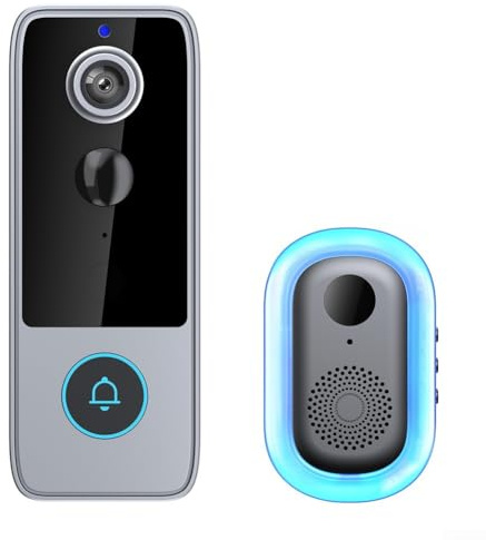 ReachMall Smart WiFi Doorbell for Tuya, Security Camera with 720P HD Video, Two Way Audio Weatherproof Doorbell Camera for Home