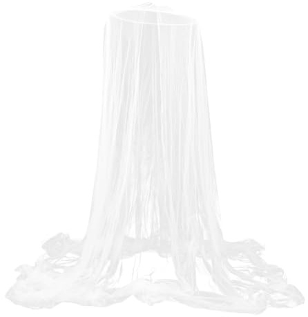 GLEAVI Moustiquaire Suspendue de Dôme, Baldaquin de Rond, Blanc, Fine en Polyester, et Anti-poussière, Intérieur et Extérieur, et Garçon et Filles