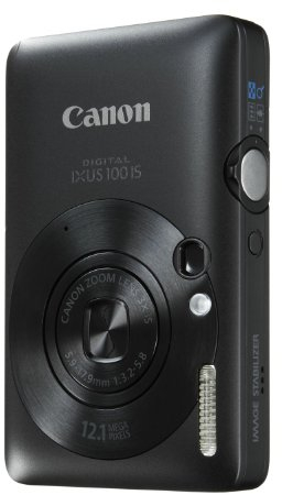 Canon Digital IXUS 100 IS - Fotocamera digitale (12 MP, zoom ottico 3x, display da 6,4 cm (2,5 pollici), HDMI, Slim), colore: Nero