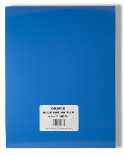 Grafix Schrumpffolie – Blaue, undurchsichtige Blätter, 21,6 x 27,9 cm, gestalten Sie Ihre Kunst und schrumpfen Sie sie, um Schmuck, Verzierungen, Papierbastelarbeiten, Geschenkanhänger, Ornamente und
