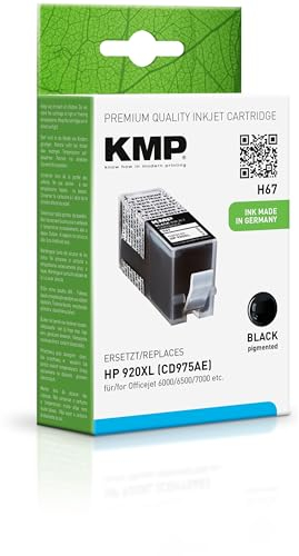 KMP Tintenpatrone passend für HP 920XL Black (CD975AE) - für Officejet 6000 6500 7000... etc.