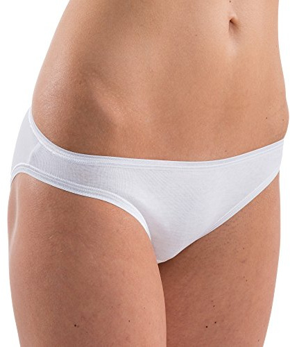 HERMKO 5032 Damen Mini Slip (Bikini-Form) aus Cotton/elastan, Farbe:weiß, Größe:36/38 (S)