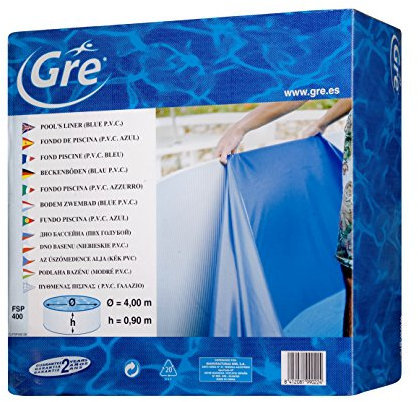 Gre FPR354 - Poolfolie für runde Pools, 350 x 90 cm (Länge x Höhe), Hängesystem, Farbe Blau