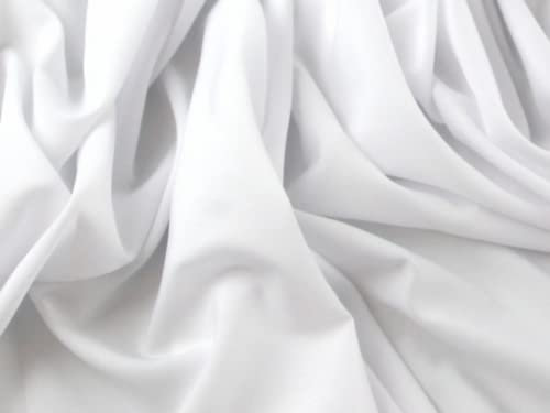 Soft Touch Polyester Crepe Kleid Stoff Weiß – Meterware
