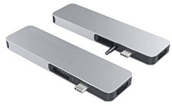 Hyperdrive SOLO PC & Apple MacbookUsb C Adapter - 7in1 Multiport Hub [ HDMI, Usb-C 60w Power, 2x Usb3.1, MicroSD / SDCard Reader, Audio Jack ] Silver