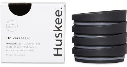 4 x Huskee Cup Universal Lids (Charcoal)