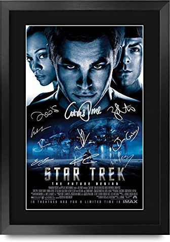 HWC Trading Star Trek The Cast Geschenke Printed Poster Autogramm Bild für Film-Memorabilia Fans - A3 Eingerahmt