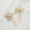 SWEETV 2Pcs Handgemachte Hochzeit Haarnadeln, Blume Braut Haarnadel Perlen Hochzeit Haarschmuck für Bräute