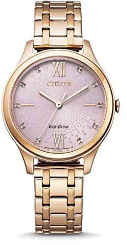Citizen Damen Analog Eco-Drive Uhr mit Edelstahl Armband EM0503-75X
