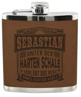 History & Heraldry Echter Kerl Flachmann Sebastian - individuell und personalisiert mit Gravur, Name und Spruch