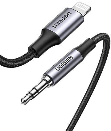 UGREEN Lightning Klinke Kabel 3,5 mm Kopfhörer Lightning Kabel Aux auf Lightning Adapter kompatibel mit iPhone 14 14 Pro 13 13 Pro 13 Pro Max 13 Mini 12 12 Pro 11 11 Pro X XS iPhone 7 usw. (2M)
