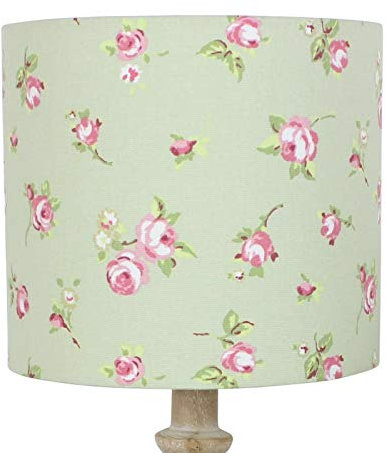 Rosebud Sage & Pink Floral Pretty Vintage Shabby Chic Drum Lampshade Lightshade (30 cm Diameter x 21 cm high Table/Standard Lamp)