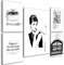 decomonkey Fashion Bilder Sprüche 110x80 cm 5 Teilig Set Leinwandbilder Bild auf Leinwand Vlies Wandbild Kunstdruck Wanddeko Wand Wohnzimmer Wanddekoration Mode Deko Moderne Design Schwarz Weiß