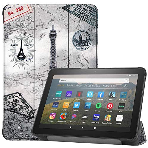 Lobwerk Tablet Hülle für Amazon Fire HD8/Plus 2020 8.0 Zoll Slim Case Etui mit Standfunktion und Auto Sleep/Wake Funktion