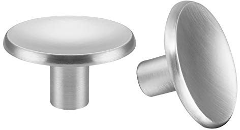 LONTAN 10 Pack Zinc Alloy Cabinet Door Knobs - Round Brushed Nickel Drawer Handles for Kitchen, Cupboard, Wardrobe