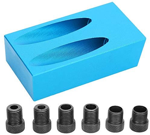 Plantilla de Tornillo de 7 Piezas/Juego, localizador Oblicuo de guía de carpintería con Taladro en ángulo de 15 ° para taladrar Agujeros