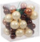 Bündel mit Glaskugeln an Draht (insg. 36 Weihnachtskugeln) - Weihnachtsdeko - Baumkugeln an Draht - Adventsdeko zum Stecken - Spiegelbeeren Farbe Opal Natur