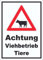 HB-Druck Schild Achtung Viehbetrieb Tiere A6 (105x148mm)