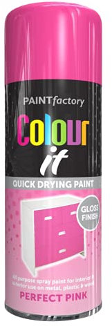 Classic Signature - 2 x All Purpose Perfect Pink Aerosol Spray Paint 400ml Quick Drying Spray,Fast Dry and Excellent Coverage for Metal, Wood, Plastic and More