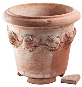 Teramico Blumentopf Pflanzgefäß Übertopf Italienisches Terrakotta inklusive Füße Conca Limoni -absolut frostfest- (36cm)