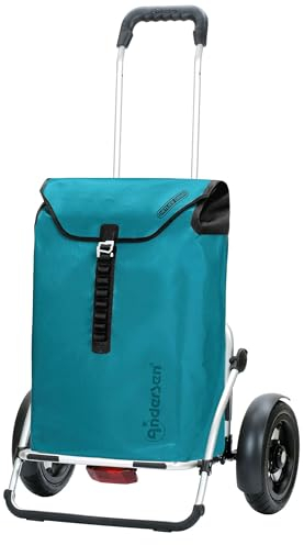 ANDERSEN Einkaufstrolley - Royal Shopper Plus Ortlieb Petrol 49 L Handwagen, wasserdicht, wetterfest, Aluminium, klappbar, luftbereiftes Kugellagerrad
