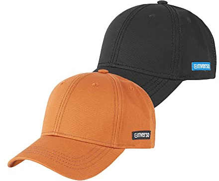 riverso Herren Cap RIVNoel 2er Pack Baseballcap Snapback Kappe Sport Verstellbare Outdoor Mütze Basic Einfarbig 100% Baumwolle Einheitsgröße Schwarz Braun, Größe:One Size, Farbe:Farbmix Uni 4