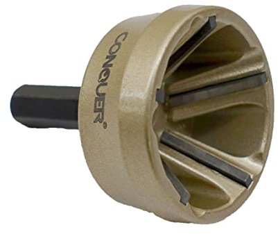CONQUER Werkzeuge Entgraten Externes Fasenwerkzeug, Wolframklinge, Entgratungsbohrer, Entfernen von Frässtiften, Schnellspanner-Schaft, passend für 13 mm,35 mm, Edelstahl-Frässtift, Gegensatz Spüle..