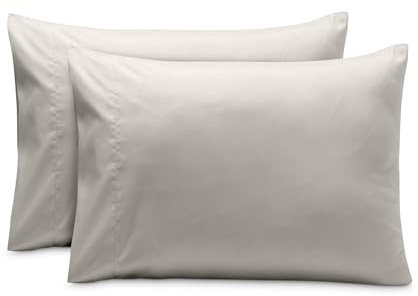 Bare Home Microfibre Pillowcase Set Standard Size - 2 Pack Pillow Cases - Lightweight - Cooling - Soft Brushed Microfibre - Pillow Covers (50x75, Sandwash Fog)