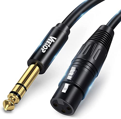 Veetop 8m 6.35mm to XLR Cable XLR Female to 6.35mm 1/4 Inch TRS Cable 1/4 Stereo Jack TRS Balanced to XLR Microphone Cable Suitable for Speakers, Stages, DJ, Studio Audio Consoles