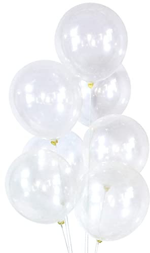 Transparente Luftballons, 50 Stück, 30,5 cm, dick, Latex, transparent, runde Heliumballons für Geburtstag, Hochzeit, Valentinstag, Jahrestag, Babyparty, Kinderparty, Dekoration