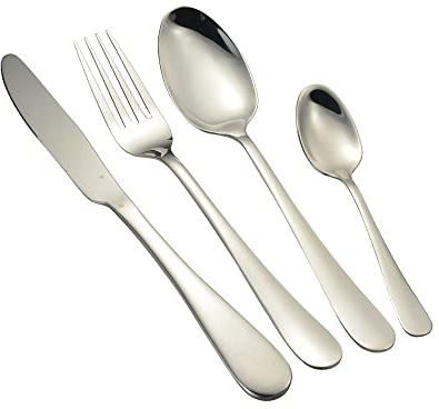 1Above 16 Pieces Cutlery Set for 4 People, Stainless Steel Flatware Set with Spoon, Knives and Fork. Dishwasher Safe, Easy Clean, Mirror Polished (Silver)