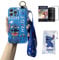 Hosiss Cartoon Case for iPhone 12 Pro 6.1'' with HD Screen Protector, Stitch Upgraded Wrist Strap Band Adjustable Lanyard TPU Shockproof Protective Phone Case for Women Girls