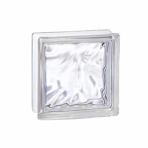 Bloque de vidrio Ondulado Transparente | Dimensión 190x190x80 mm | Unidad de venta: caja de 5 piezas | PRODUCCIÓN DESCARBONIZADA