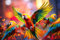 adrium Acryl-Bild 60 x 40 cm: Regenbogenfliegende Papageien (219141589)