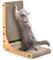 USENG Rascador Gato Carton,Cat Scratching Cardboard en Forma de L de 47cm De Alto,Cat Scratcher Duradera con Catnip de Juguete de Bola, Rascador para Gatos Carton para Paredes y Esquinas