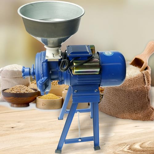 Household Grinding Machine, Dry and Wet, Small Commercial Grain Feed Mill, Rice Corn Grain Coffee Wheat Feed Flour Grinding Miller Milling Machine with Funnel