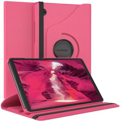 EAZY CASE - Tablet Hülle für Samsung Galaxy Tab A9 Schutzhülle 8,7 Zoll Smart Cover Tablet Case Rotationcase zum Aufstellen Klapphülle 360° drehbar mit Standfunktion Tasche Kunstleder Pink