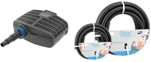 OASE 51096 Filter und Bachlaufpumpe AquaMax Eco Classic 5500, 5300 l/h Förderleistung, energiesparende Bachlaufpumpe, Teichpumpe, Filter, Pumpe, Bachlauf & 57530 Spiralschlauch, 5 m (Ø 25 mm)
