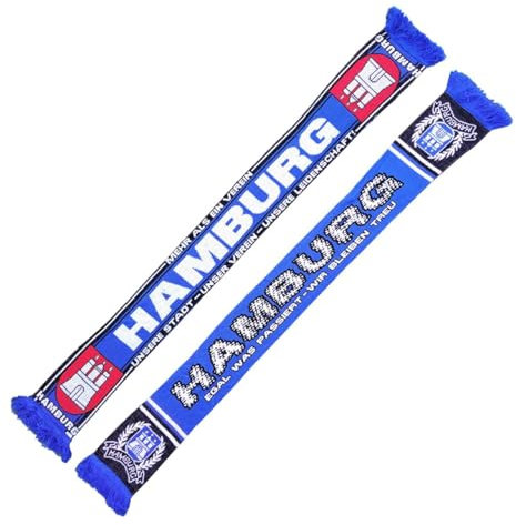 Schal Hamburg - Unsere Stadt - Unser Verein - Unsere Leidenschaft, blau-weiß-schwarz, Fussball, 1887, Fanschal, Strickschal