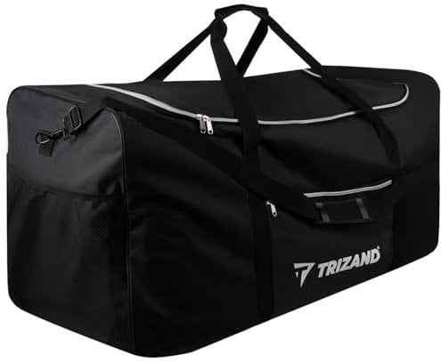 Reisetasche XXL 180L – Wasserdicht, Faltbar, mit Schultergurt und Außentaschen, Oxford Material – Schwarz
