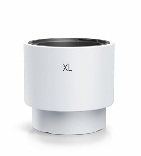 MELTOM Pot de fleurs rond avec insert amovible résistant au gel, moderne et mat, blanc, taille XL - 39 cm