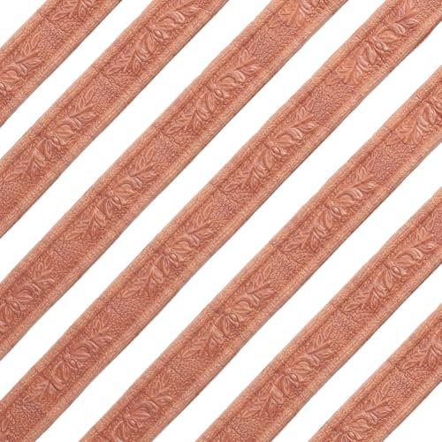 GORGECRAFT 4.6m*4cm 2 Rouleaux Bordure de Papier Peint 3D Floral Garniture Murale Ligne de Taille Plinthe Bordure Murale Auto Adhésive Plinthe en Mousse Moulure de Plafond Flexible Sandy Brown