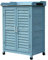 Gartenschrank aus Holz mit Regen- und Sonnenschutz, blau, 66 x 43 x 95 cm, ideal für Gartengeräte und Kleinteile