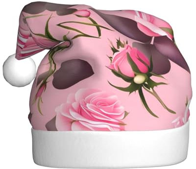 WHJWZY Cappello natalizio per adulti, accessorio festivo, per Halloween, cerimonie annuali, feste e feste con stampa di graziose rose