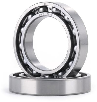 XiKe 2 Pcs 6908 C3 Kugellager 40x62x12mm Offen und Chromstahl, Passend für DIY, Auto, Motorräder, ATV, Getriebe, Motor, CNC, Industrie, Landwirtschaft, Technik, Gartenmaschinen.